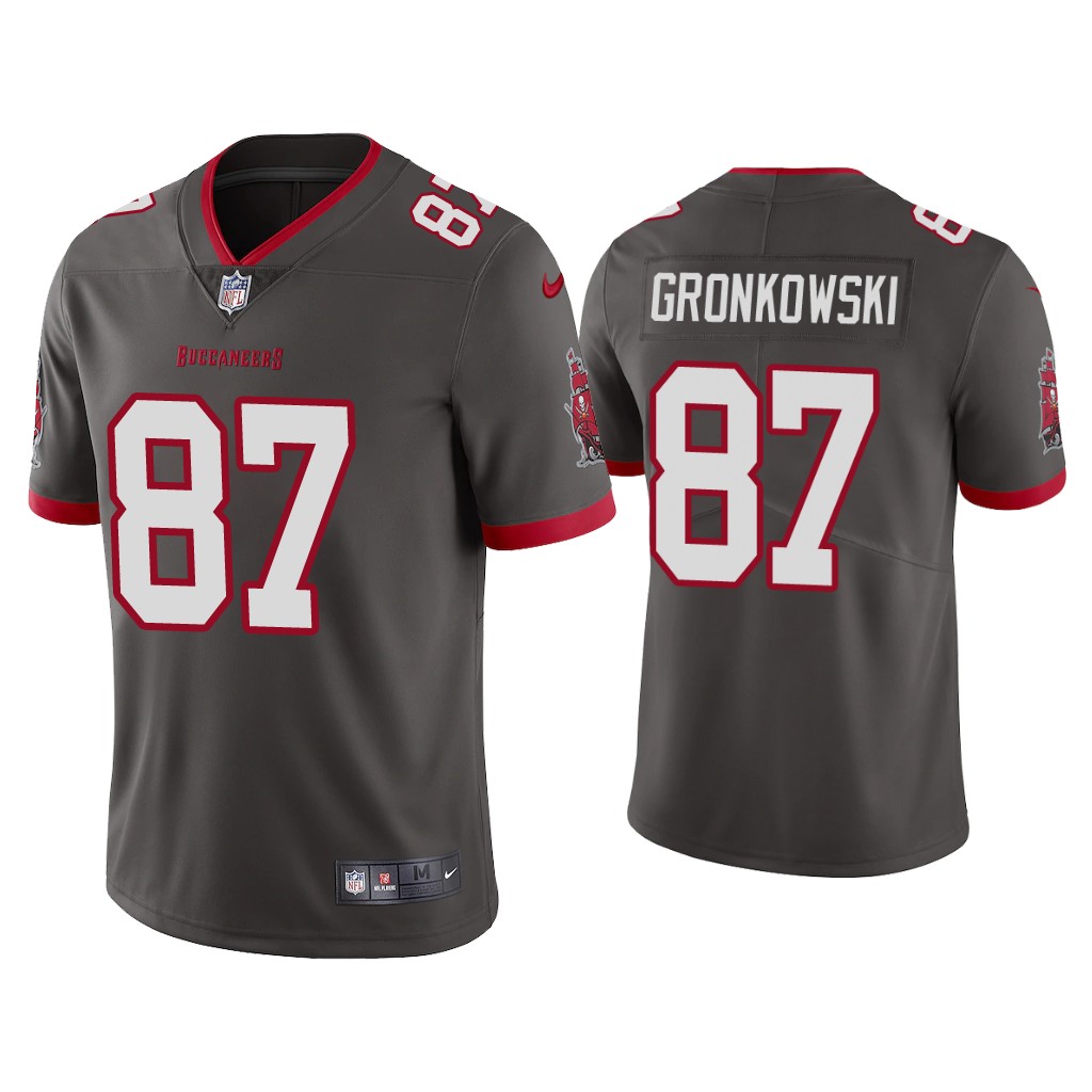 Men Tampa Bay Buccaneers 87 Rob Gronkowski Vapor Limited Gray NFL Jerseys